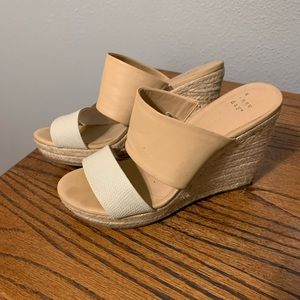 Beige and white wedges